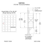 1400 Series Front-Loading Horizontal Mailboxes - 30 Doors and 1Outgoing Mail Collection