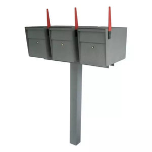 mb-triple-package-Multi-Family Mailbox & Post Combo-Granite