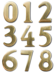 2" Brass Numbers (Adhesive Back)