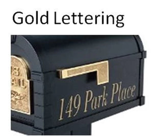 Gold Vinyl Lettering for Mailbox Sides/One Side up to 20 characters