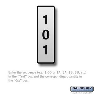 Salsbury 2267 Custom Engraved Self Adhesive Placard For Aluminum Mailboxes