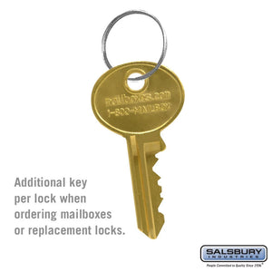 Salsbury 2498 Additional Key Per Lock For Data Distribution Aluminum Boxes