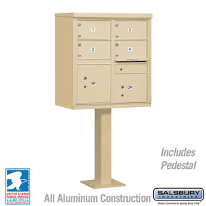 Salsbury Cluster Mailbox Unit with 4 Doors and 2 Parcel Lockers with USPS Access - Type V