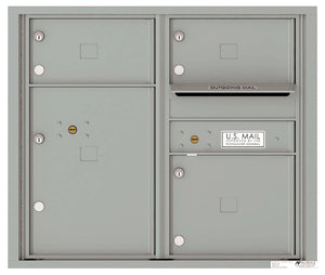 4C07D-03-4C Horizontal Mailbox-Silver Speck