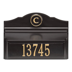 Whitehall Colonial Wall Mount Mailbox Package 1 (Mailbox, Plaque & Monogram)