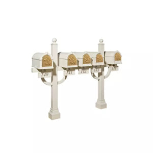 Keystone Series Pentad Deluxe Multi-Mount Mailbox Post - Inner Positioned (Mailboxes not included)