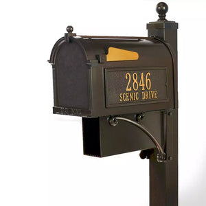 SKU WH-WCM-Mailbox & Post Combo-Bronze with Gold Letters