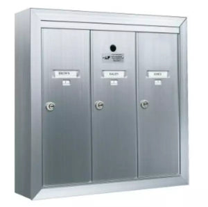 3 Compartment Surface Mount Vertical Mailboxes - Anodized Aluminum