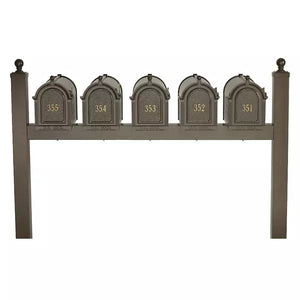 WH-Pent-Multi-Family Mailbox & Post Combo-Bronze