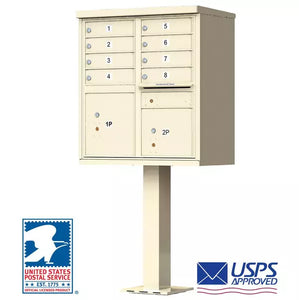 8 Door Cluster Mailbox - USPS Approved 8 - Tenant CBU (Pedestal Included)