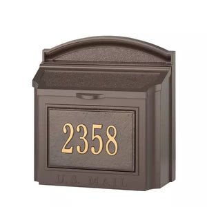 WH-161-Wall Mount Mailbox-Bronze with Gold Lettering