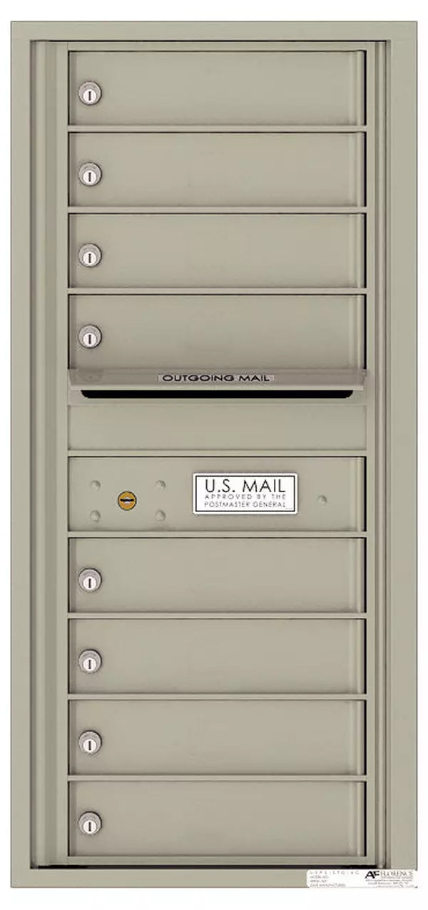 Versatile Front Loading Single Column Commercial Mailbox with 8 Tenant Compartments and Outgoing Mail Slot