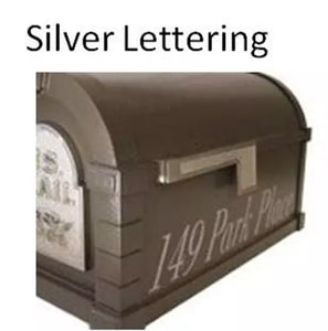 Silver Vinyl Lettering for Mailbox Sides/One Side up to 20 characters