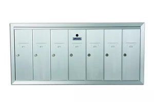 7 Compartment Fully Recessed Vertical Replacement Mailboxes- Anodized Aluminum