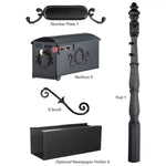 Residential Mailbox System with Olive Wreath Decorative Mailbox