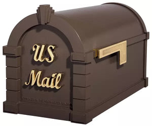 KS-S-Mailbox Only (without Post)-Bronze with Polished Brass